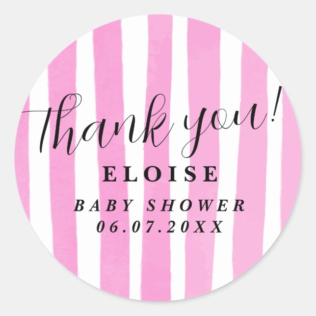 Pegatina Redonda Bandas modernas de enfriador de agua rosado ruso (Anverso)