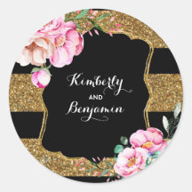 Bandas Purpurinas de oro y Moda de color rosa