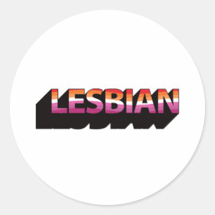 Pegatina Redonda Bandera 3D LESBIANA