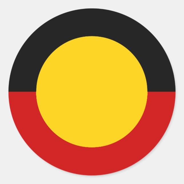 Pegatina Redonda Bandera aborigen de Australia (Anverso)