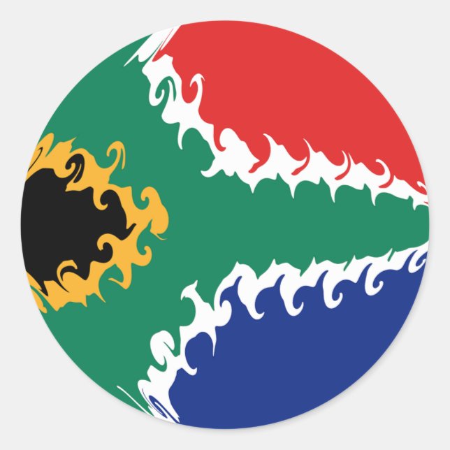 Pegatina Redonda Bandera africana de Sudáfrica (Anverso)