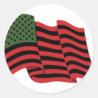 Pegatina Redonda Bandera afroamericana