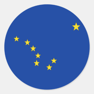 PEGATINA REDONDA BANDERA ALASKA