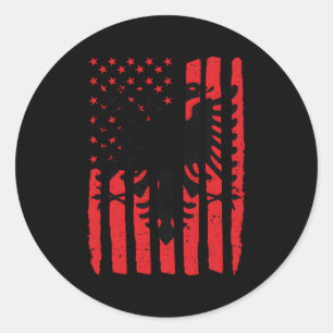 Pegatina Redonda Bandera Albanesa Estadounidense Albanesa De Kosovo