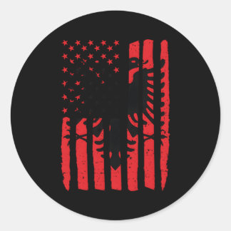 Pegatina Redonda Bandera Albanesa Estadounidense Albanesa De Kosovo