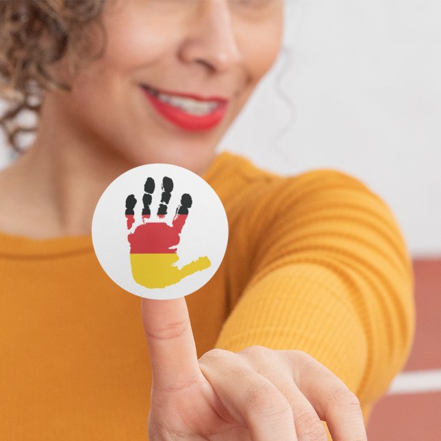 Pegatina Redonda Bandera Alemana En Pegatinas De Mano (Subido por el creador)