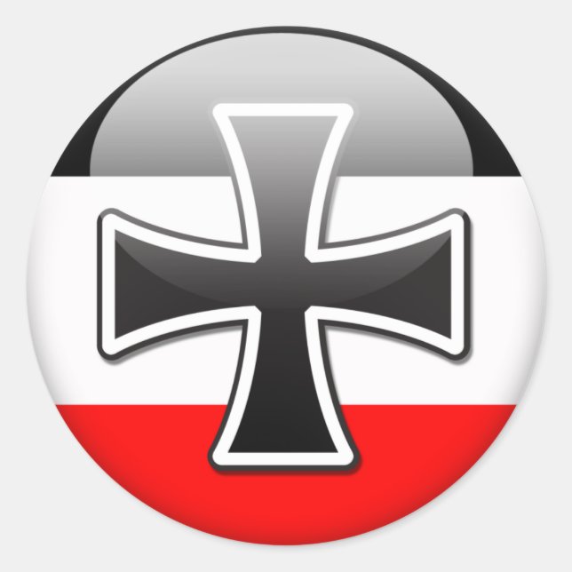 Pegatina Redonda Bandera alemana WWI (Anverso)