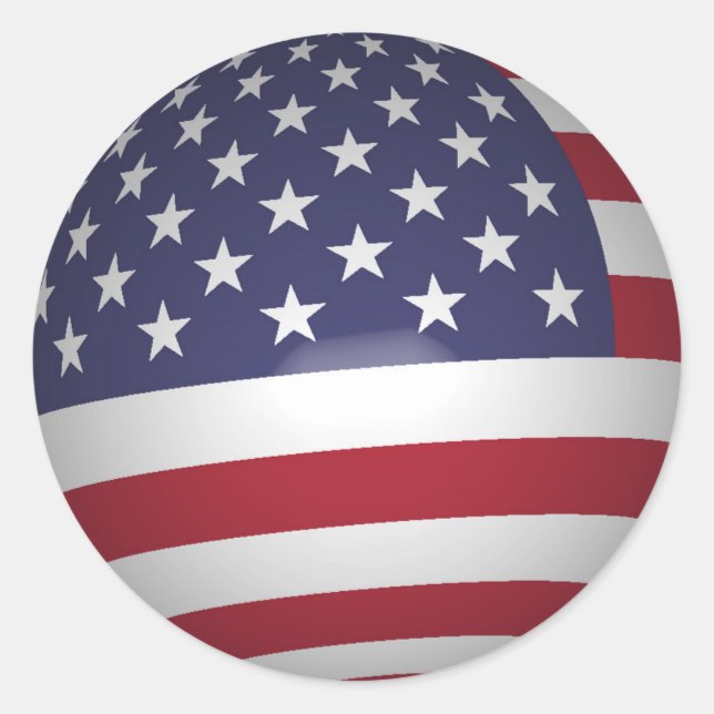 PEGATINA REDONDA BANDERA AMERICANA (Anverso)