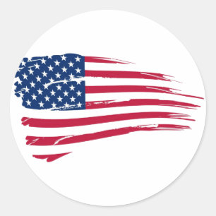 Pegatina Redonda Bandera americana