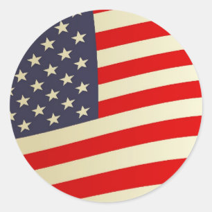 Pegatina Redonda Bandera americana