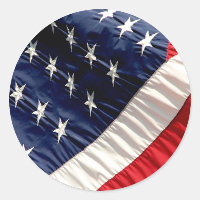 PEGATINA REDONDA BANDERA AMERICANA (Anverso)