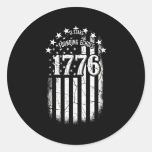 Pegatina Redonda bandera americana 1776 betsy ross 13 estrellas usa