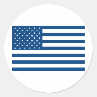Pegatina Redonda Bandera americana - azul