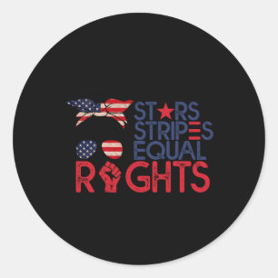 Pegatina Redonda Bandera Americana Bun Pro Choice Star Stripes Equa