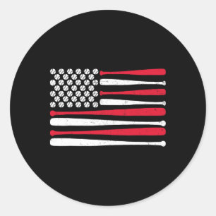 Pegatina Redonda Bandera Americana Bysebyll Usa Vintage Bysebyll Sp