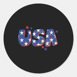 Pegatina Redonda Bandera Americana De EE. UU. 4 De Julio Hombres Mu