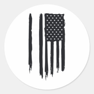Pegatina Redonda Bandera Americana De Tundra Áspera De Alaska Usa