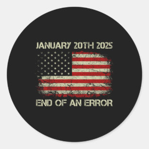 Pegatina Redonda Bandera Americana Fin De Error 20 De Enero De 2025