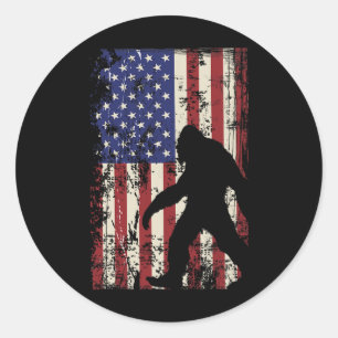 Pegatina Redonda Bandera Americana Grande 4 De Julio Patriótico
