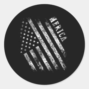 Pegatina Redonda Bandera Americana Patriota De Merica Usa Regalos D
