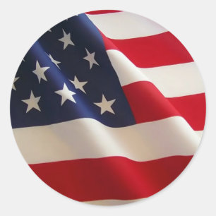 Pegatina Redonda Bandera americana. ¡Vieja gloria!