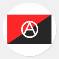 Bandera anarquista con símbolo A