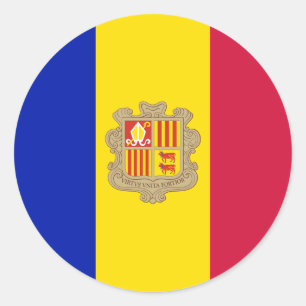 Pegatina Redonda Bandera andorrana, Bandera de Andorra