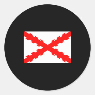 Pegatina Redonda Bandera antigua de España Nueva Española