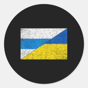 Pegatina Redonda Bandera Antiguerra Rusa Bandera de Ucrania Net Voy