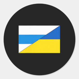 Pegatina Redonda Bandera Antiguerra Rusa Bandera de Ucrania Net Voy