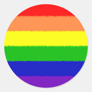 Pegatina Redonda Bandera arco iris