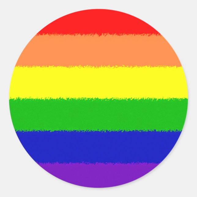 Pegatina Redonda Bandera arco iris (Anverso)