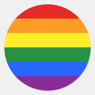 Pegatina Redonda Bandera arco iris