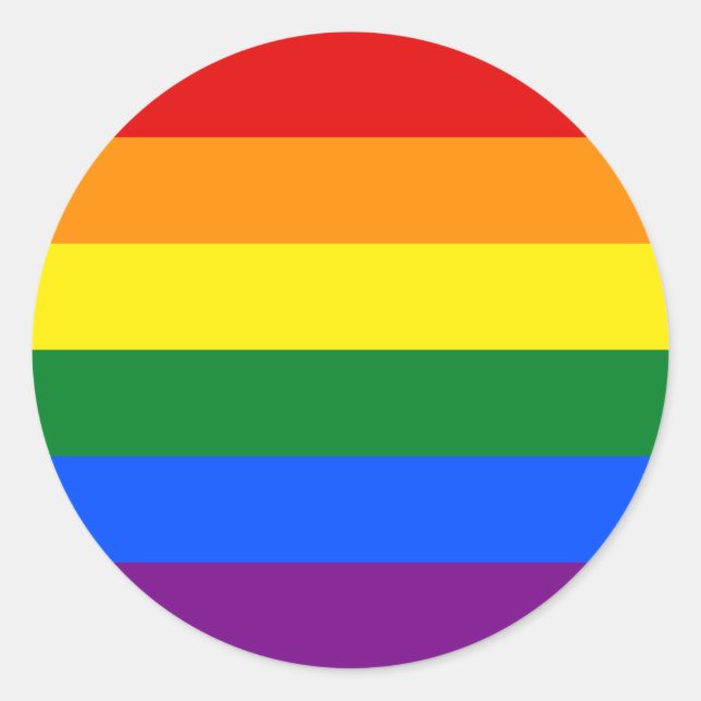 Pegatina Redonda Bandera arco iris (Anverso)