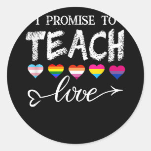 Pegatina Redonda Bandera arco iris humana 6