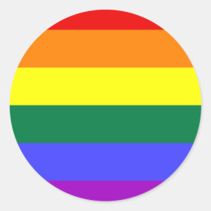 Pegatina Redonda Bandera arco iris LGBT