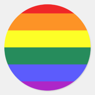Pegatina Redonda Bandera arco iris LGBT