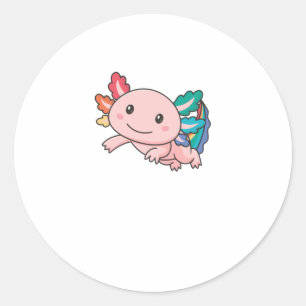 Pegatina Redonda Bandera arcoiris Orgullo gay Lgbtq Axolotl