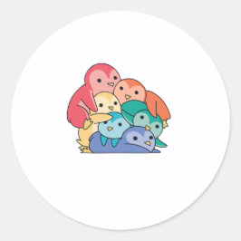 Pegatina Redonda Bandera arcoiris Orgullo gay Lgbtq Pingüino Cute P