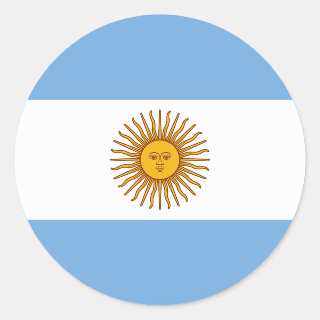 Pegatina Redonda Bandera argentina (Anverso)