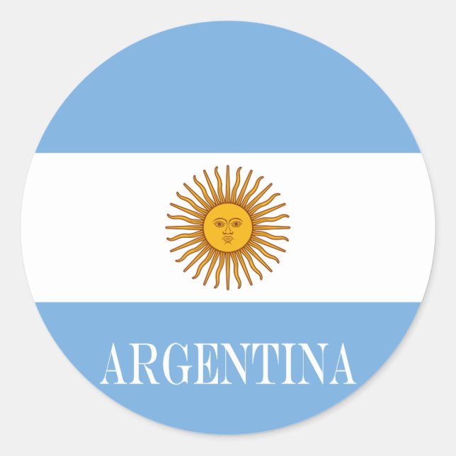 Pegatina Redonda Bandera argentina Bandera De Argentina (Anverso)