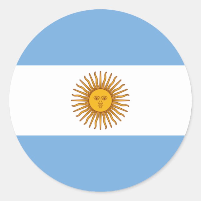 Pegatina Redonda Bandera argentina, bandera de Argentina (Anverso)