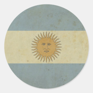 Pegatina Redonda Bandera argentina vintage