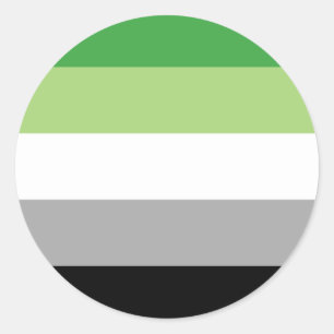 Pegatina Redonda bandera aromantic
