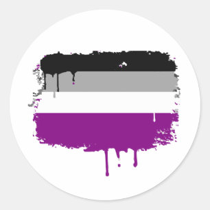 PEGATINA REDONDA BANDERA ASEXUAL GOTEANDO