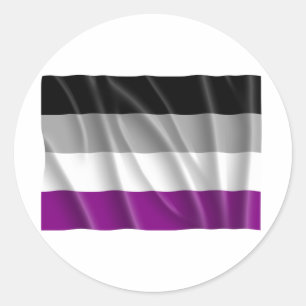 PEGATINA REDONDA BANDERA ASEXUAL ONDEANDO