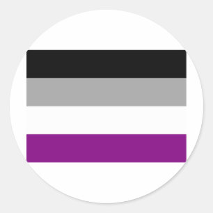 PEGATINA REDONDA BANDERA ASEXUAL ORIGINAL