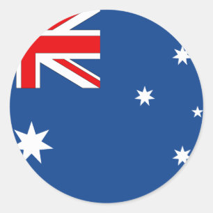 Pegatina Redonda Bandera australiana