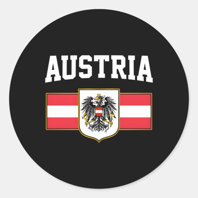Pegatina Redonda Bandera austriaca Austria Osterreich (Anverso)