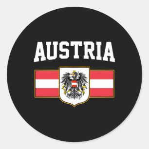 Pegatina Redonda Bandera austriaca Austria Osterreich